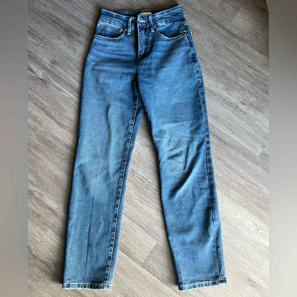 Good American High Rise Straight Jeans